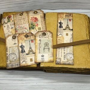 Junk Journal Ephemera Paris Tags + belly band scrapbooking crafts mixed …